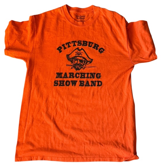 Gildan Orange Pittsburgh CA HS Marching Show Band T-Shirt Retro Men’s M - Picture 1 of 4